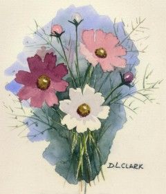 240x281 How To Paint Cosmos Flowers In Watercolor Watercolor Painting - Cosmos Watercolor