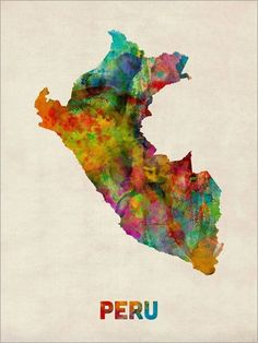 236x314 Costa Rica Watercolor Map, Art Print (1034) Tattoo Ideas - Costa Rica Watercolor