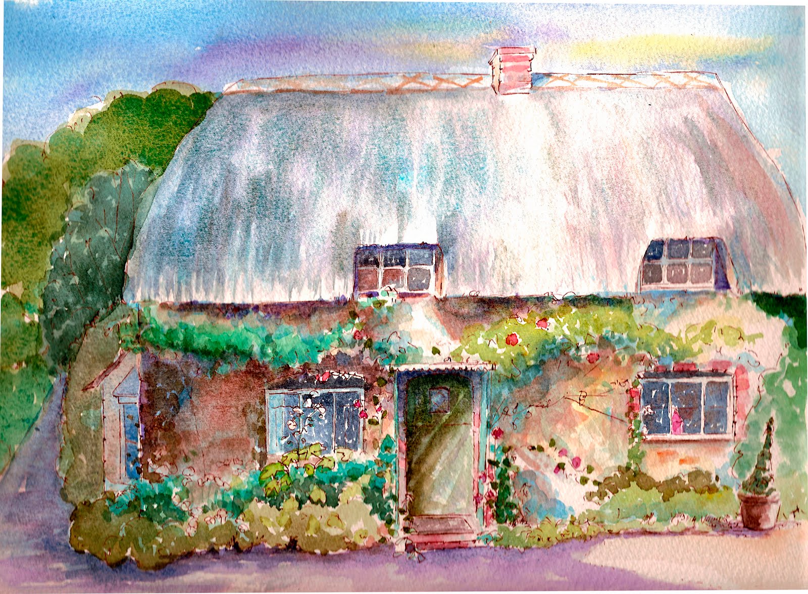 1600x1176 Anywhere Art Studio Ruminations The Process Of Watercolor - Cottage Watercolor