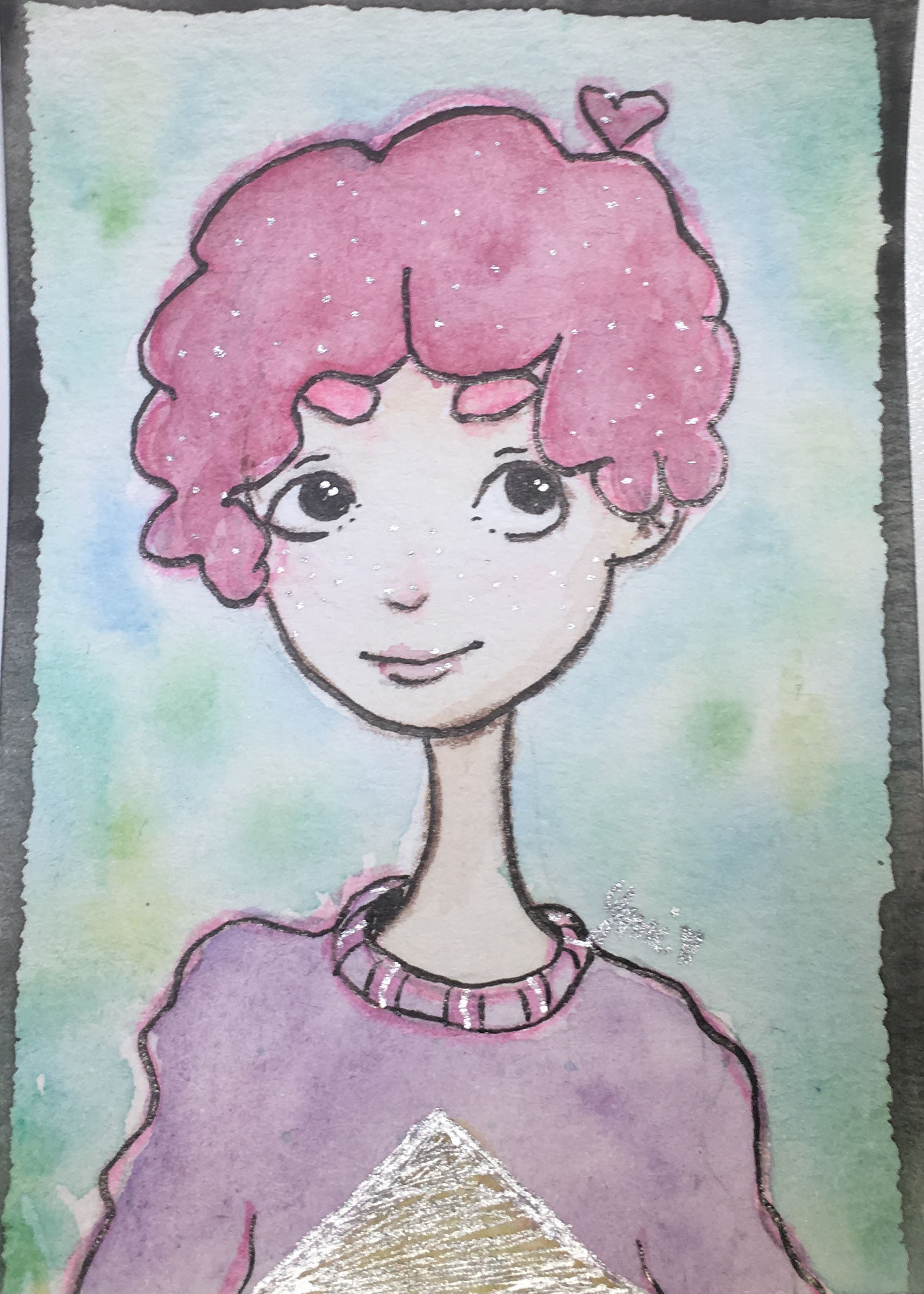 1719x2408 Cotton Candy Kid Original Watercolor Atcaeco Ymi Art Online - Cotton Candy Watercolor