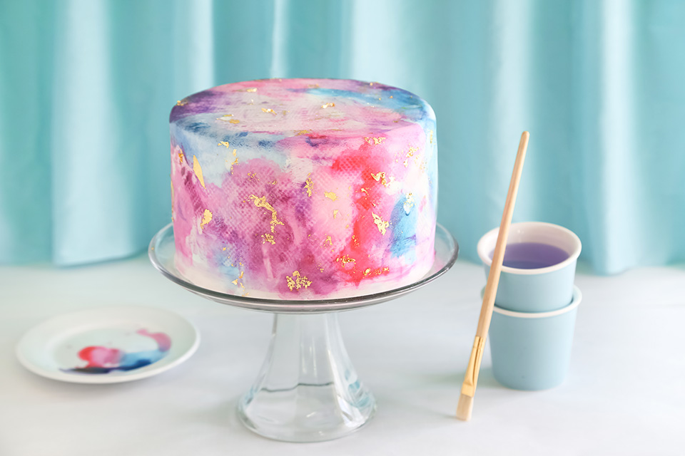 960x640 Watercolor Graffiti Chocolate Cake Sprinkle Bakes - Cotton Candy Watercolor