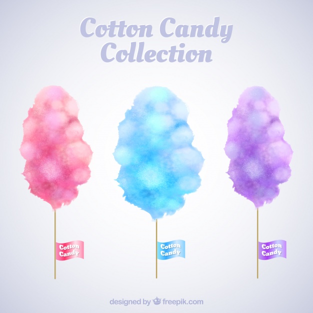 626x626 Watercolor Collection Of Cotton Cnady Vector Free Download - Cotton Candy Watercolor