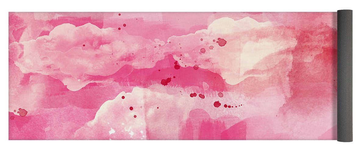 1171x500 Cotton Candy Clouds Abstract Watercolor Yoga Mat For Sale By - Cotton Candy Watercolor