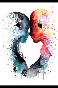 236x354 1542 Best Poster Color Images Canvases, Canvas Art - Couple Watercolor