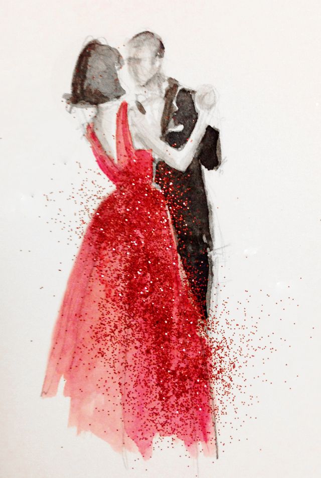 640x953 Watercolor + Glitter Uploaded By On We Heart It - Couple Watercolor