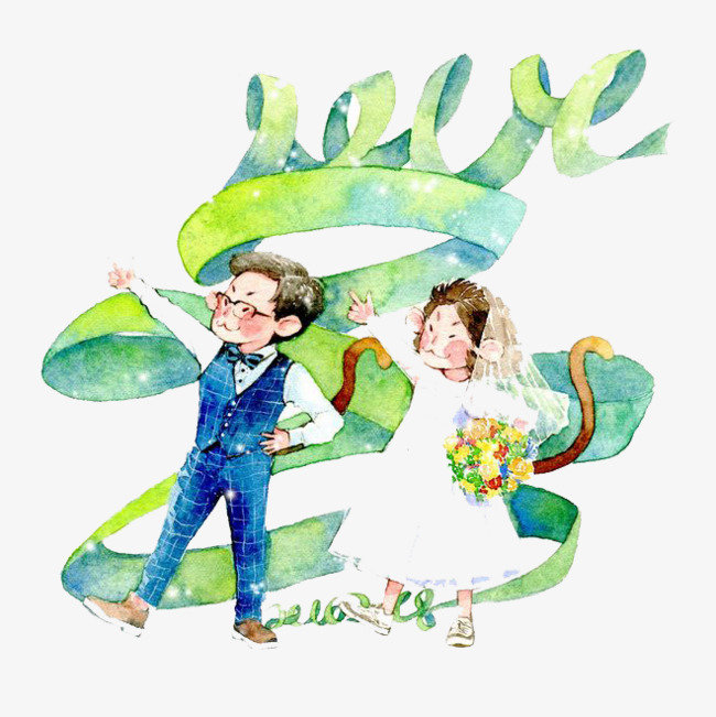 650x651 Watercolor Couple, Watercolor Clipart, Watercolor, Green Leaf Png - Couple Watercolor