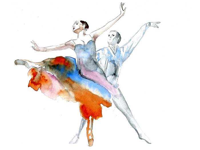 700x525 Watercolor Print Dance Couple - Couple Watercolor