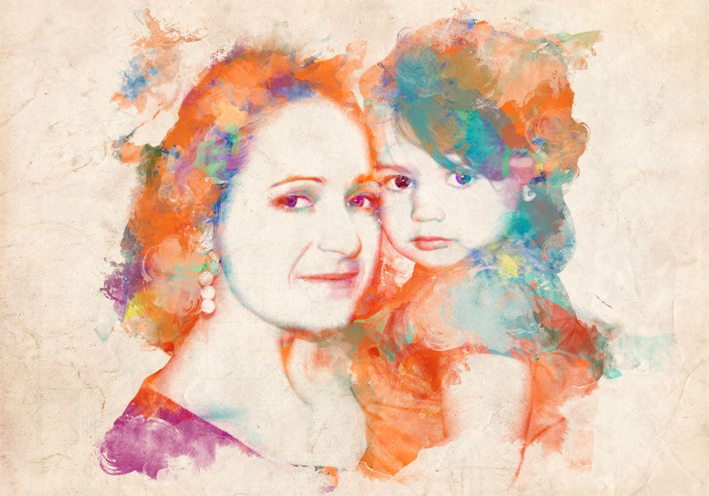 1000x700 Couples Watercolor Portrait. Original Wedding Gifts Indiecolors - Couple Watercolor