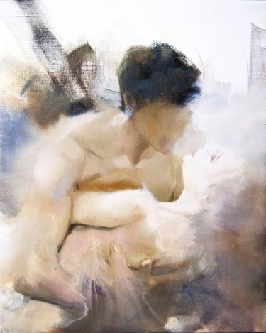 375x469 Original Oil Painting Of Dancing Couple In Love - Couple Watercolor Painting