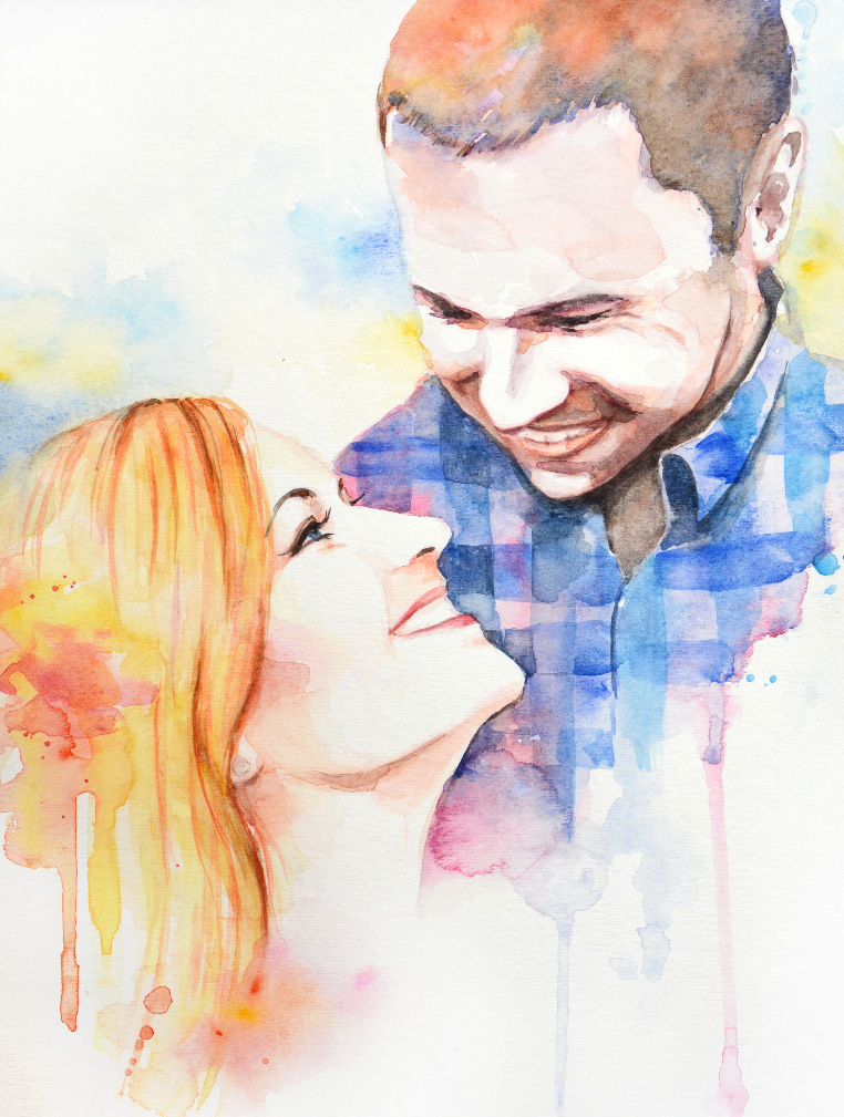 762x1009 Soo Kim - Couple Watercolor Painting