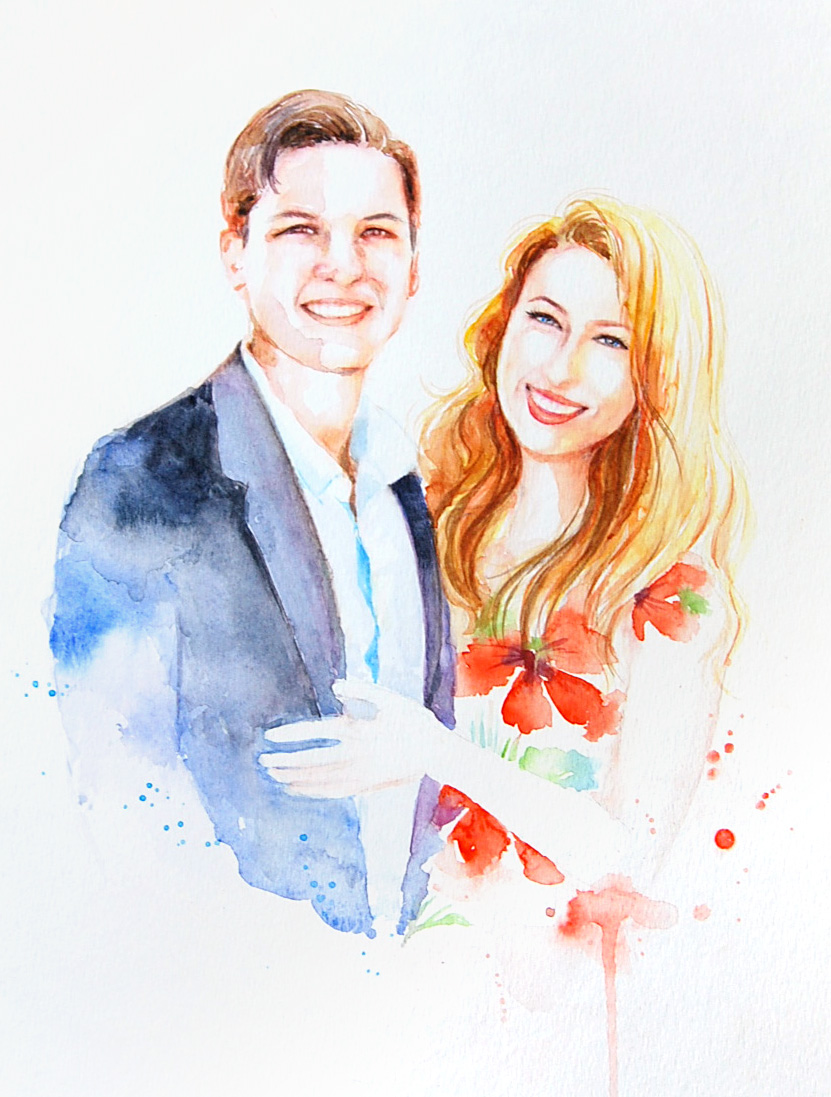 831x1097 Soo Kim - Couple Watercolor Painting