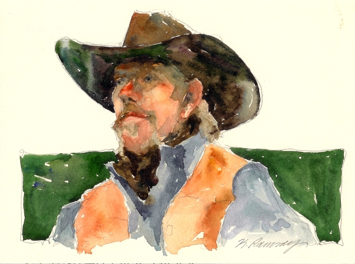 700x520 Karen Ramsay Watercolor Artist - Cowboy Watercolor