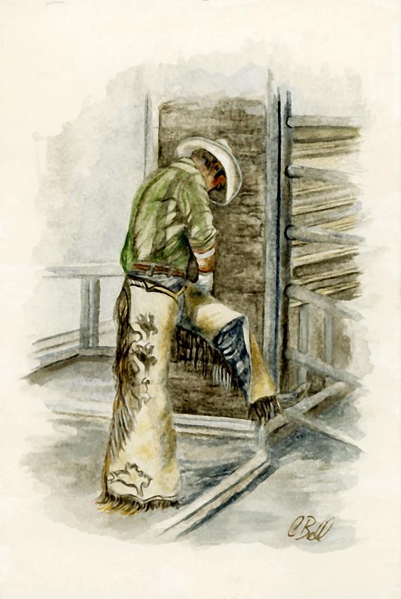 570x852 Original Cowboy Watercolor Painting Watercolor Cowboy Etsy - Cowboy Watercolor