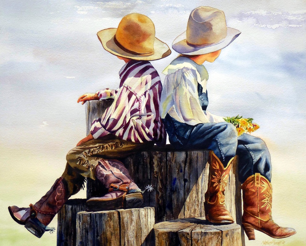 992x800 Original Watercolor Paintings Fly Fishing Amp Cowboy Art - Cowboy Watercolor