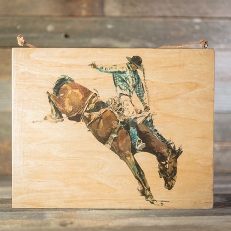 460x460 Cowboy Wood Transfer - Cowboy Watercolor
