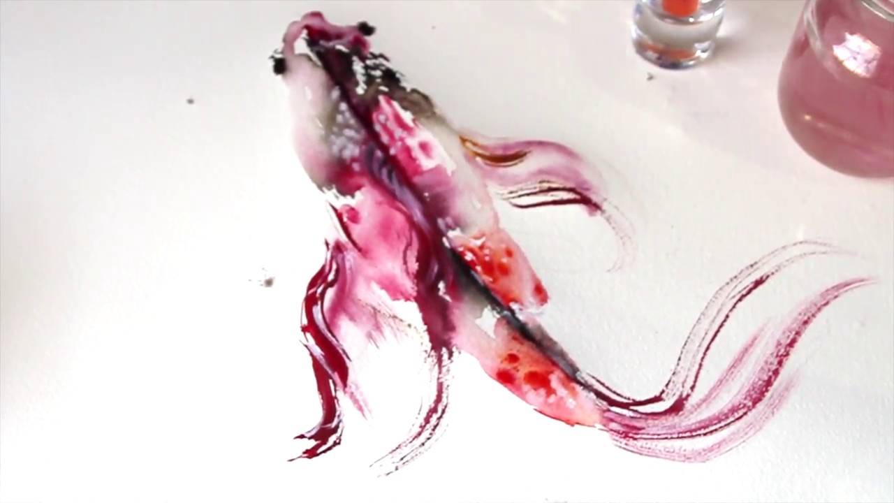 1280x720 Watercolor Tutorial Koi Fish Painting Wet To Wet Technique - Coy Fish Watercolor