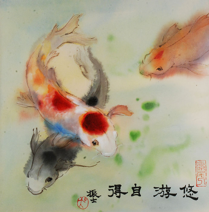 691x700 Watercolor Koi Fish - Coy Fish Watercolor