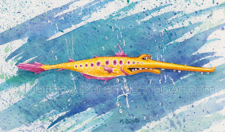 869x510 Crazy Fish Caricatures Eight Transparent Watercolor Paintings - Crazy Watercolor