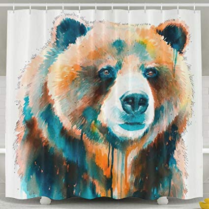 425x425 Crazy Popo Watercolor Animal Bear Art Bathroom Shower - Crazy Watercolor