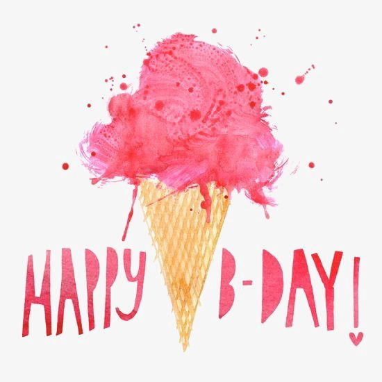 550x550 Ice Cream, Watercolor Ice Cream, Happy Birthday, Happybrithday Png - Cream Watercolor
