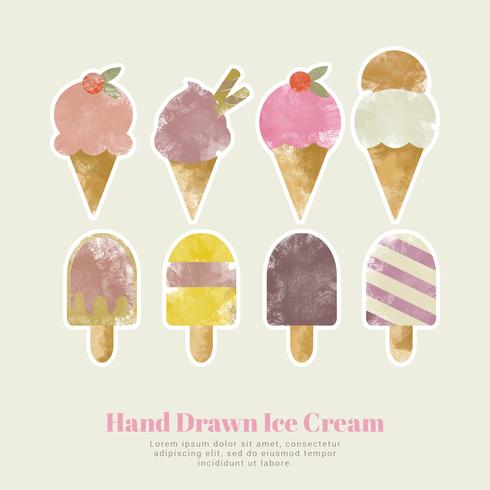 490x490 Vector Watercolor Ice Cream Set - Cream Watercolor