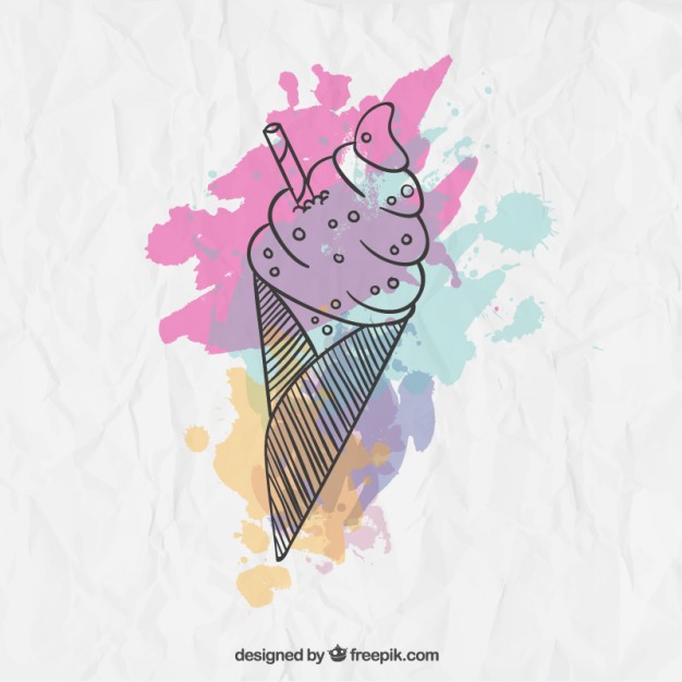 626x626 Watercolor Ice Cream Vector Free Download - Cream Watercolor