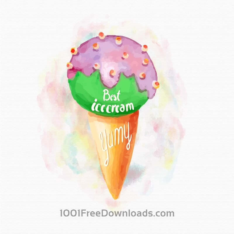 800x800 Free Vectors Watercolor Ice Cream Background Backgrounds - Cream Watercolor