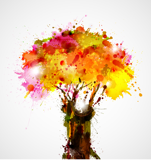 500x527 Creative Watercolor Tree Vector 01 Free Download - Creative Watercolor