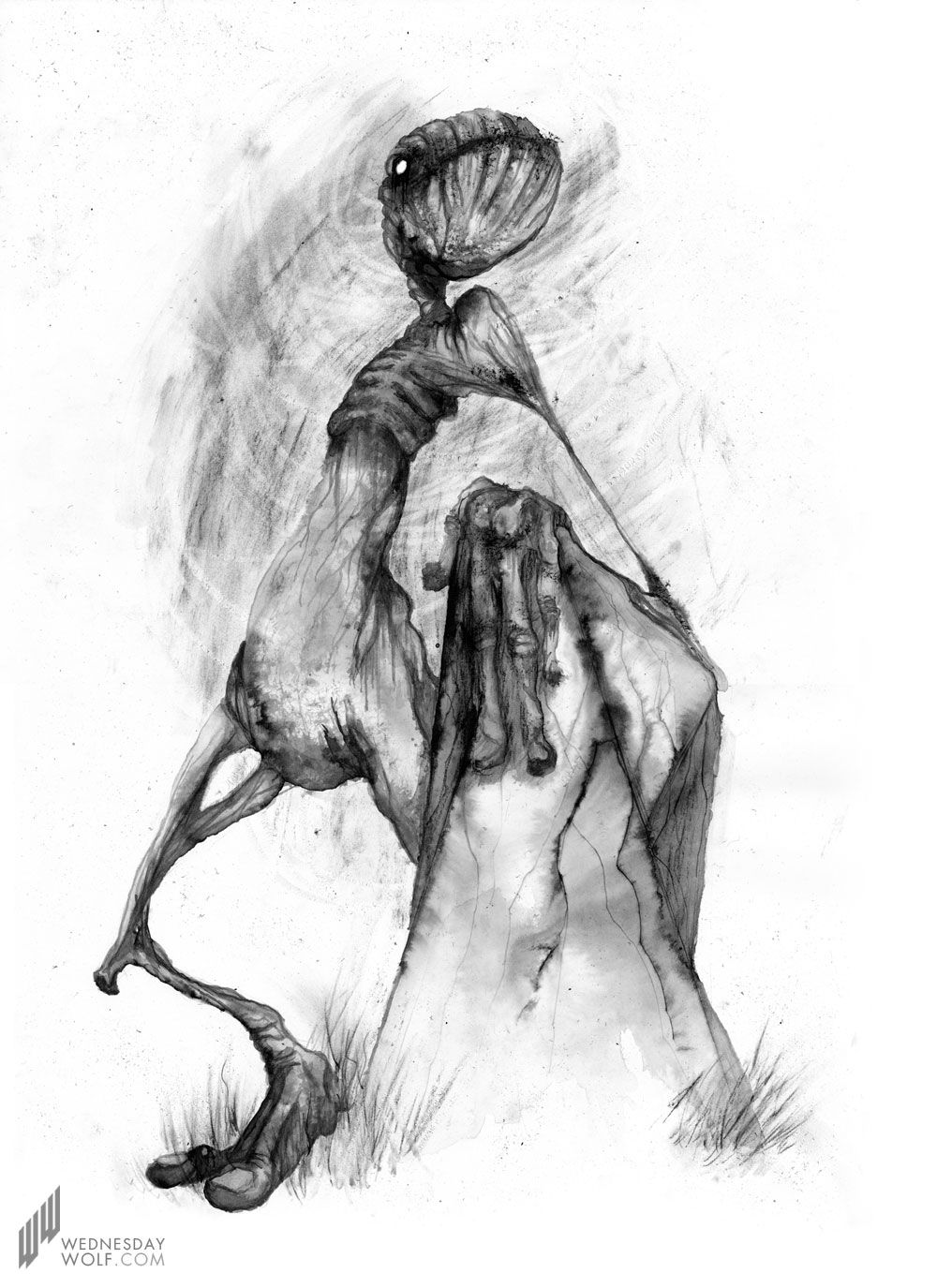 1000x1375 Creepy Watercolor Paintings By Wednesday Wolf Depression - Creepy Watercolor