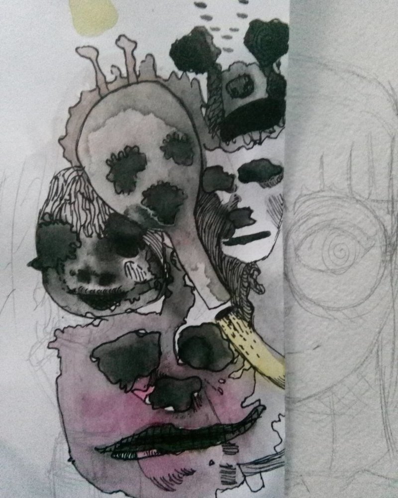 800x1000 Some Creepy Watercolor Doodles By Krattking - Creepy Watercolor