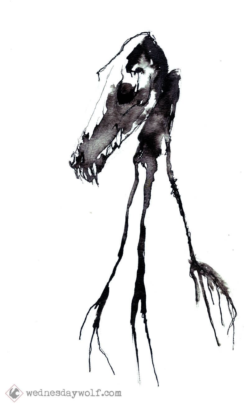 800x1306 Creepy Watercolor Paintings By Wednesday Wolf Craftsart - Creepy Watercolor