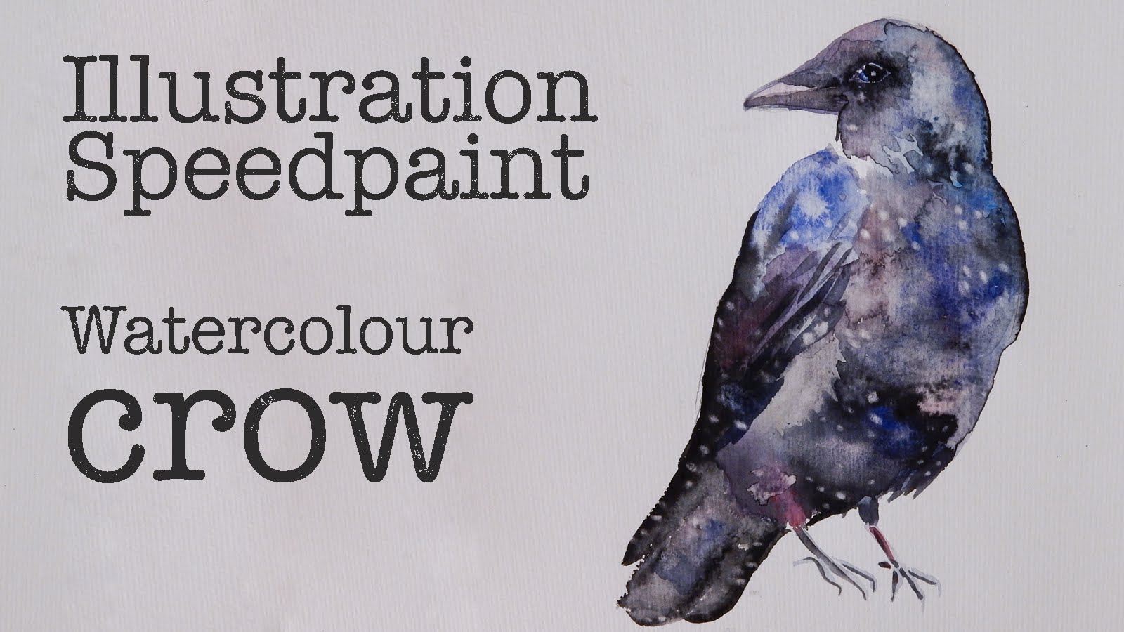 1600x900 Watercolour Crow Speed Paint - Crow Watercolor