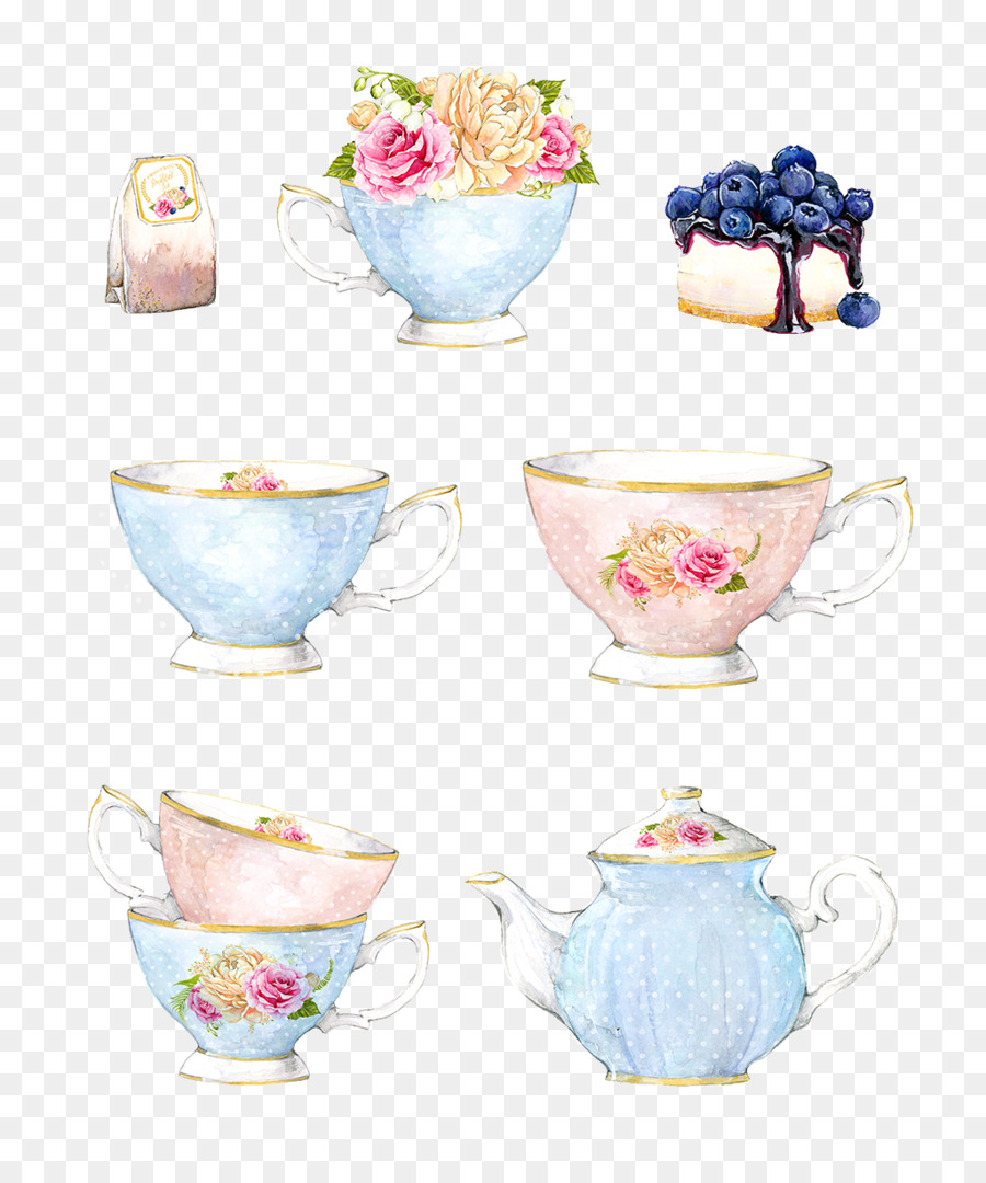 900x1080 Tea Watercolor Painting Illustration - Cup Watercolor