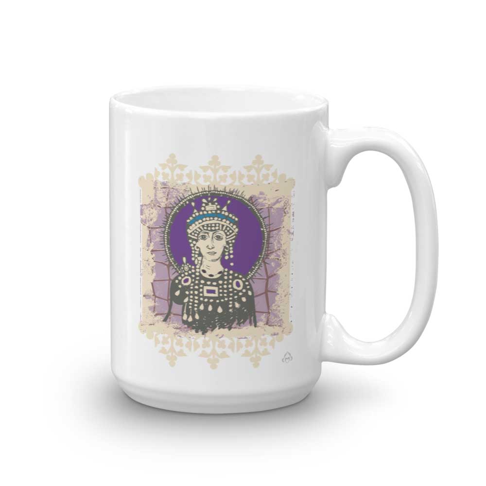1000x1000 Byzantine Art Theodora Watercolor Painting On A Ceramic Mug - Cup Watercolor