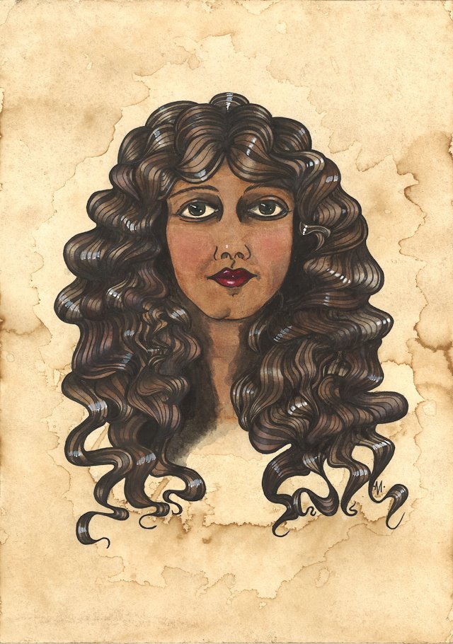 640x910 Illustration, Typography, And Design By Monica Magtoto - Curly Hair Watercolor