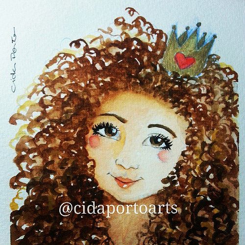 500x500 Watercolor Curly Hair Inspirations Watercolor And - Curly Hair Watercolor