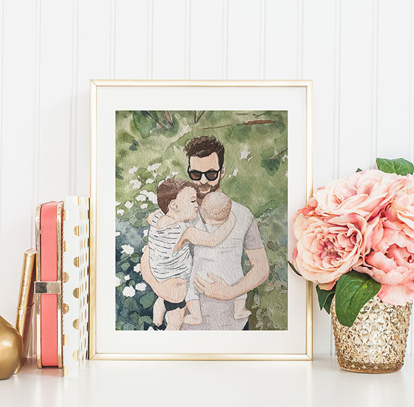 600x591 Custom Watercolor Portrait Aj Filopoulos, Artist - Custom Watercolor