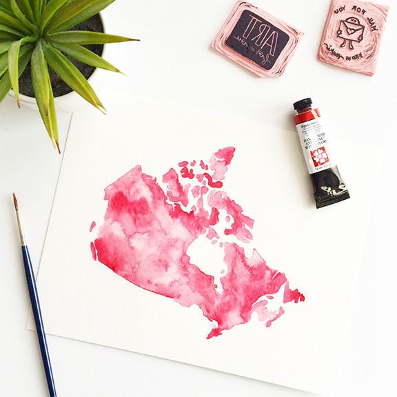 576x576 Custom Watercolor State Art Or Country Painting Art Mari Orr - Custom Watercolor