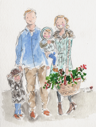 370x489 How Beautiful Are These Custom Watercolor Portraits From - Custom Watercolor