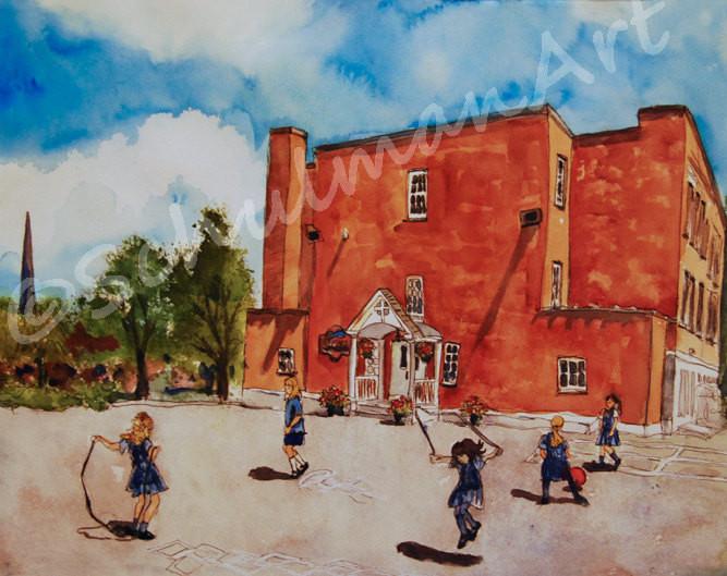 667x529 Graduation Gifts Custom Watercolor Painting Of School Teacher - Custom Watercolor