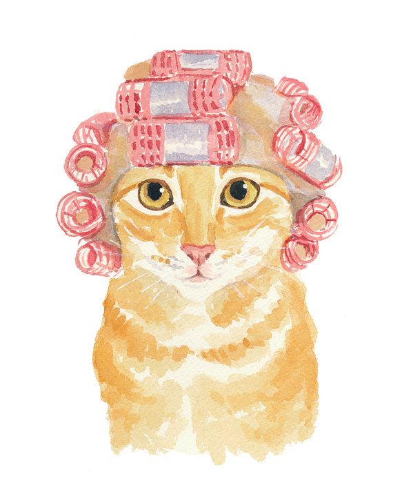 570x713 Orange Tabby Cat Print - Cute Cat Watercolor