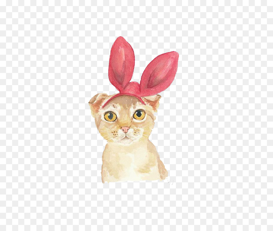 900x760 Cat Kitten Watercolor Painting Illustration - Cute Cat Watercolor