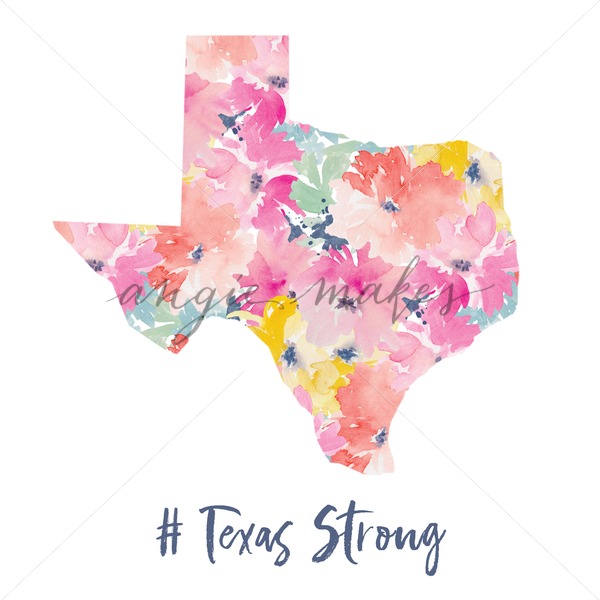 600x600 Cute Watercolor Flower Texas - Cute Watercolor