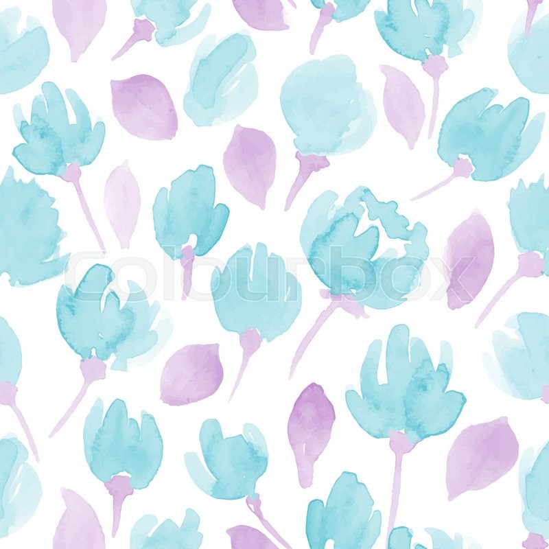 800x800 Cute Watercolor Flowers Seamless Vector Pattern. Floral Pattern - Cute Watercolor