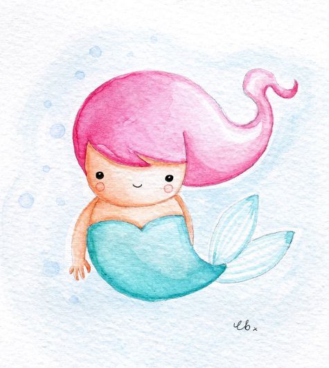 475x531 Image Result For Cute Watercolour Mermaid Rocks - Cute Watercolor