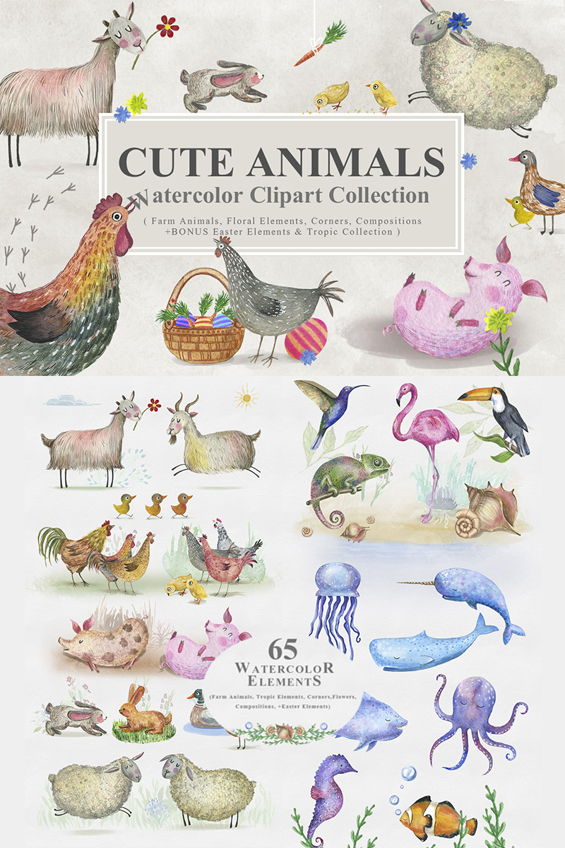 800x1200 Cute Animals - Cute Watercolor