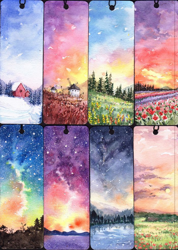 700x983 Watercolor Scenery Bookmarks. Pretty Painting Painting - Cute Watercolor Paintings