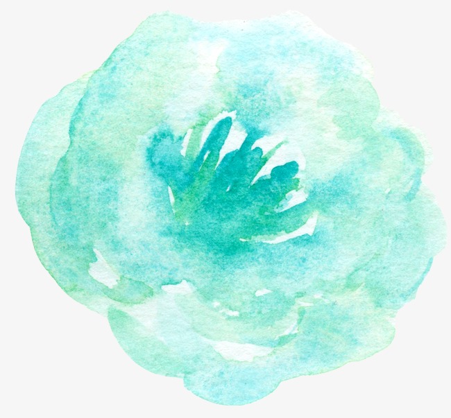 650x603 Cyan Ink Rose, Rose Clipart, Watercolor Flowers, Watercolor - Cyan Watercolor