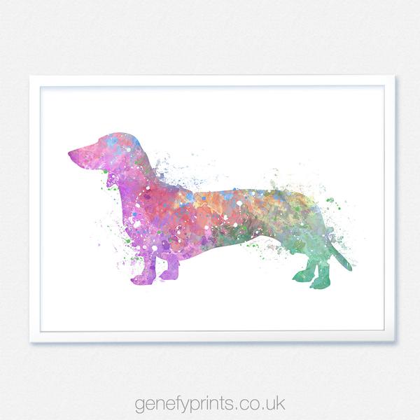 600x600 Dachshund Dog Watercolor Art Print [Style 1] - Dachshund Watercolor