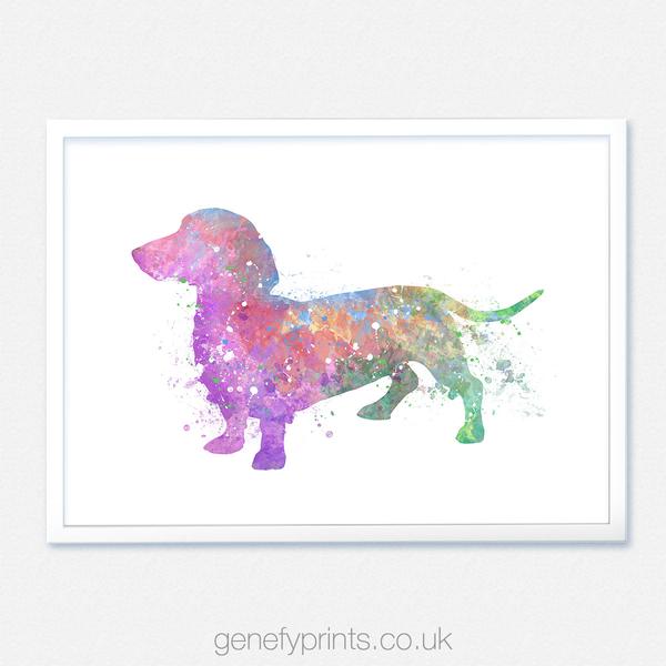 600x600 Dachshund Dog Watercolor Art Print [Style 2] - Dachshund Watercolor